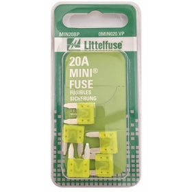 Littelfuse MIN20BP MINI 297 Series Fast-Acting Automotive Blade Fuse - Pack of 5