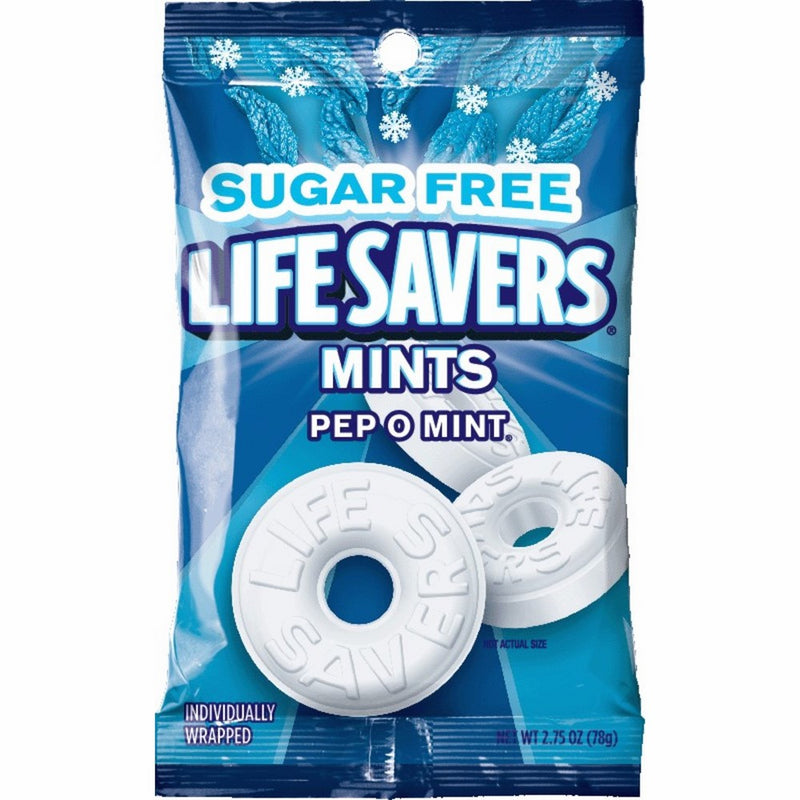 Life Savers Pep O Mint Sugar Free Candy Bag, 2.75 ounce (Pack of 12)