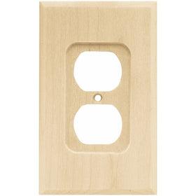 Brainerd 64666 Wood Square Single Duplex Outlet Wall Plate/Switch Plate/Cover, Unfinished