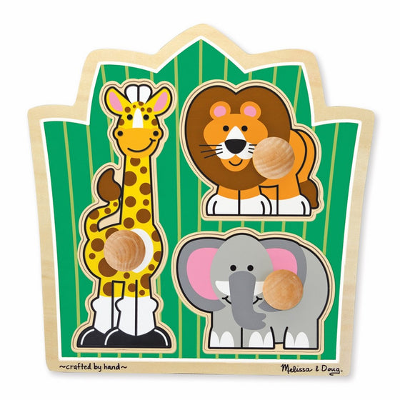 Melissa & Doug Jungle Friends Safari Animals Jumbo Knob Wooden Puzzle