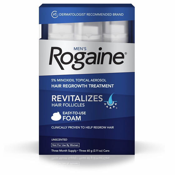 Men's Rogaine 5% Minoxidil Foam for Hair Loss and Hair Regrowth, Topical Treatment for Thinning Hair, 3-Month Supply