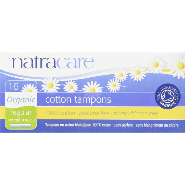 NATRACARE Organic Regular Tampons with Applicator,16 Count (Pack of 3)