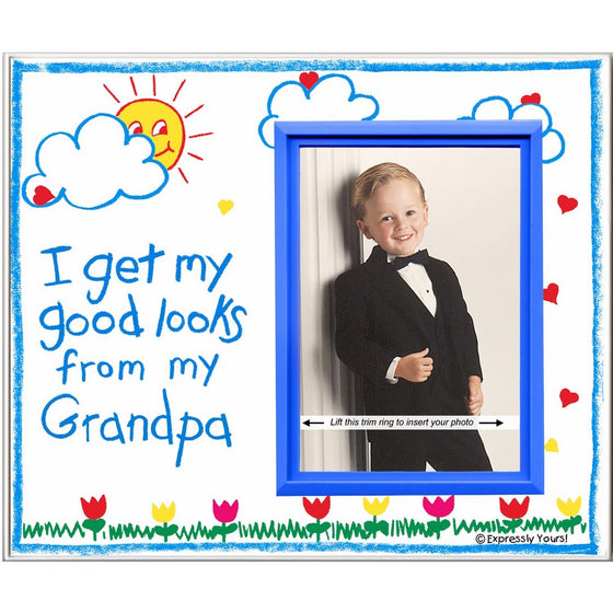 Grandpa Picture Frame | Affordable, Colorful and Fun | Holds 3.5 x 5 Photo | From Boy or Girl | Innovative Front-Loading Design | Crayola Theme