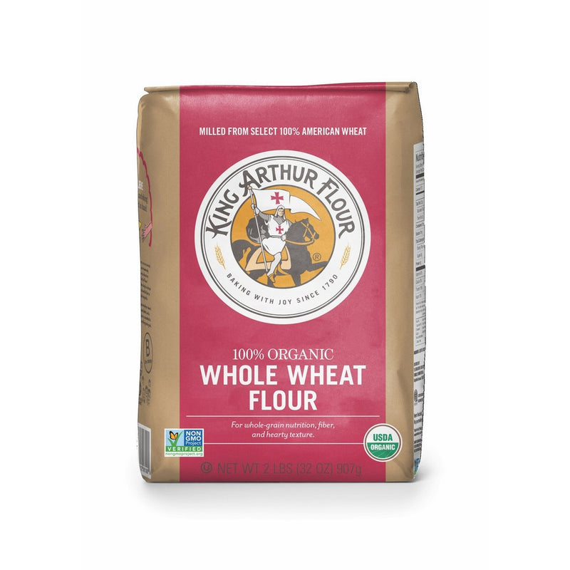 King Arthur Flour 100% Organic Wheat Flour, Whole, 2 Pound (Pack of 12)