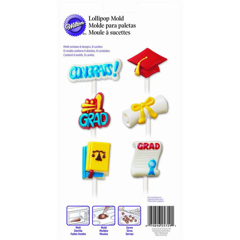 Wilton 2115-1729 Graduation Lollipop Candy Mold