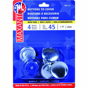 Maxant Button Cover Button Kit-Size 45 1-1/8 3/Pkg