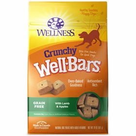 Wellness WellBars Crunchy Wheat Free Natural Dog Treats, Lamb & Apple, 20-Ounce Box
