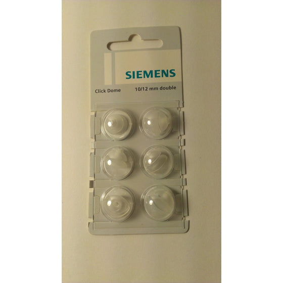 Siemens Click Dome 10/12 mm Double For RIC Hearing Aids - 6 Domes Each