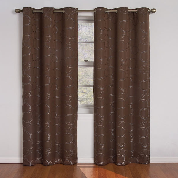 Eclipse 11250042X084CH Meridian 42-Inch By 84-Inch Blackout Single Window Curtain Panel, Chocolate