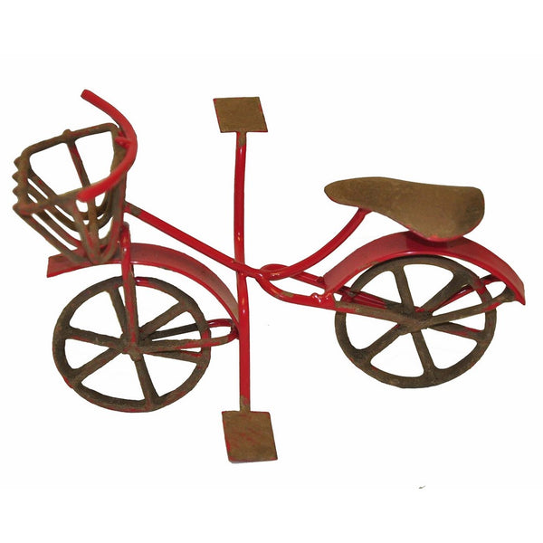 G & F MiniGardenn 10022 Fairy Garden Miniature Mini Bicycle, Red