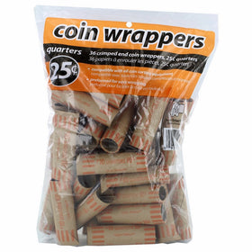 Coin-Tainer Quarter Coin Wrappers, Pack of 36