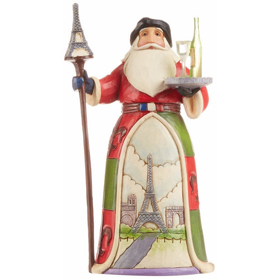 Jim Shore Heartwood Creek French Santa Stone Resin Figurine, 7.25”