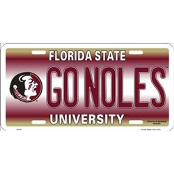 NCAA University of Florida State GO NOLES Car License Plate Novelty Sign