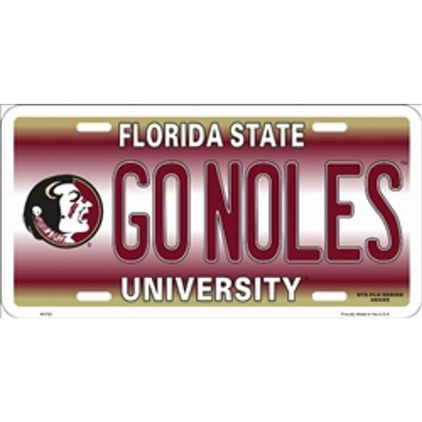 NCAA University of Florida State GO NOLES Car License Plate Novelty Sign