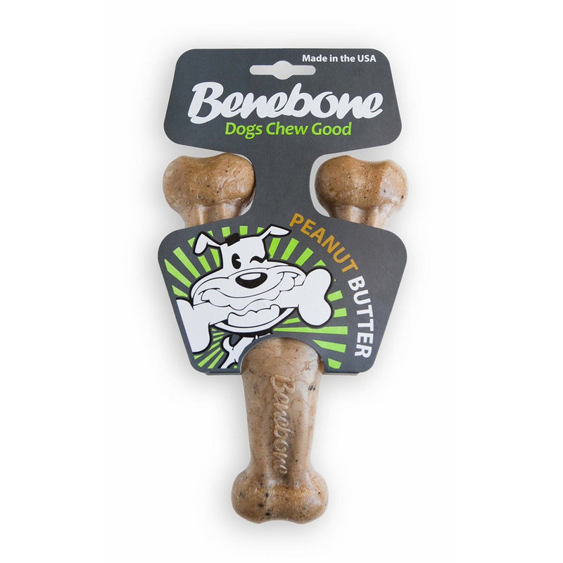 Benebone Real Flavor Wishbone Chew Toy, Made in USA, Medium, Real Peanut Flavor