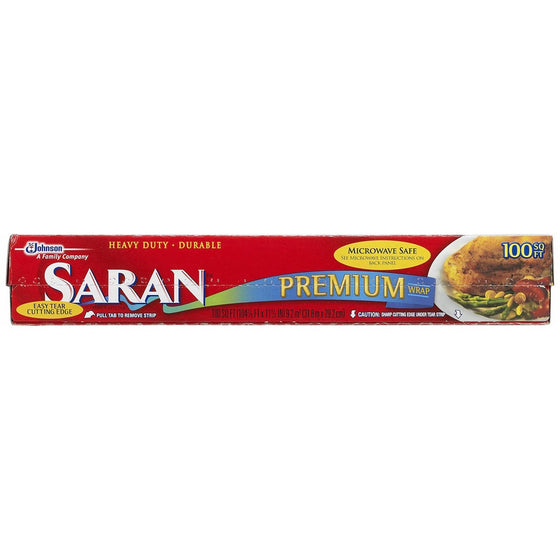 Saran Premium Plastic Wrap, 100 Sq Ft