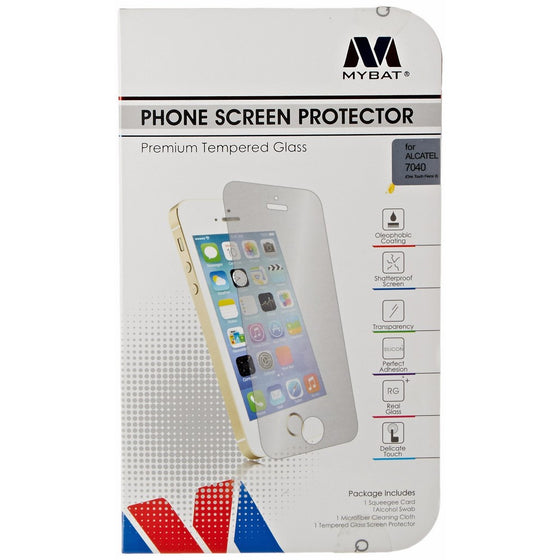 MyBat ALCATEL 7040 (One Touch Fierce II) Tempered Glass Screen Protector - Retail Packaging - Clear
