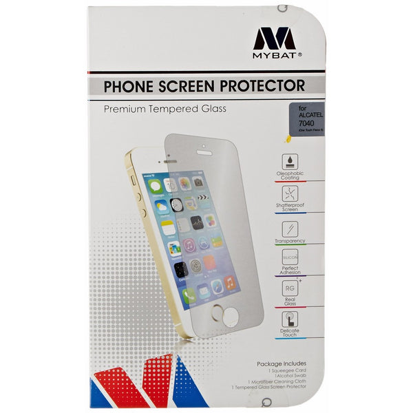 MyBat ALCATEL 7040 (One Touch Fierce II) Tempered Glass Screen Protector - Retail Packaging - Clear