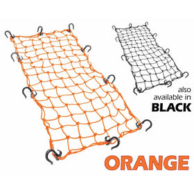 Powertye 15"x30" Mfg Large Cargo Net featuring 10 Adjustable Hooks & Tight 2"x2" Mesh, Orange