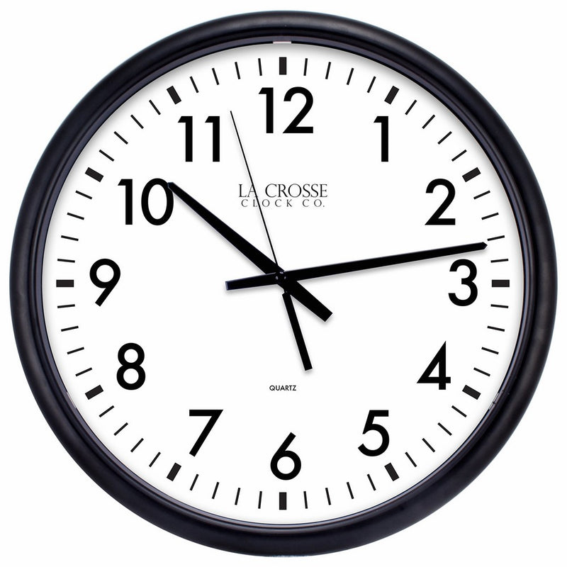 Lacrosse 404-2634-INT Quartz ThinLine Analog Wall Clock, 13.5", Black