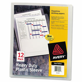 Avery 72611 Heavy-Duty Plastic Sleeves, Letter, Polypropylene, Clear (Pack of 12)