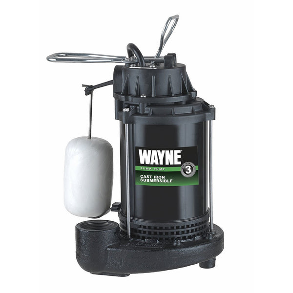 WAYNE CDU800 1/2 HP Submersible Cast Iron and Steel Sump Pump With Integrated Vertical Float Switch