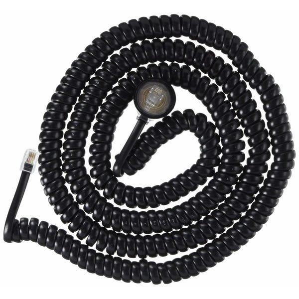 Softalk 03201 Phone Coil Cord with Twisstop 25-Feet Black Landline Telephone Accessory