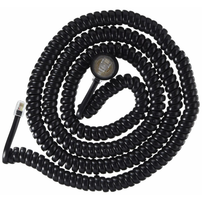 Softalk 03201 Phone Coil Cord with Twisstop 25-Feet Black Landline Telephone Accessory