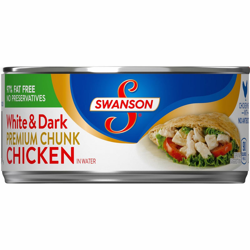Swanson White & Dark Premium Chunk Chicken, 9.75 Ounce (Pack of 12) (Packaging May Vary)