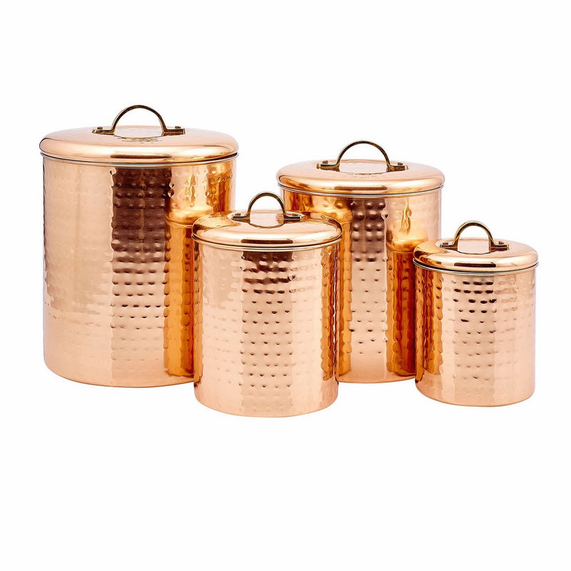 Old Dutch Hammered Copper Canister Set, Set of 4