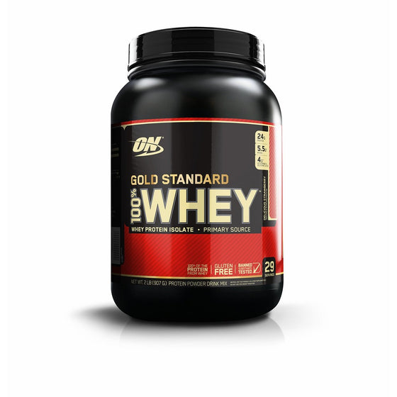 Optimum Nutrition Gold Standard 100% Whey Protein Powder, Delicious Strawberry, 2 Pound