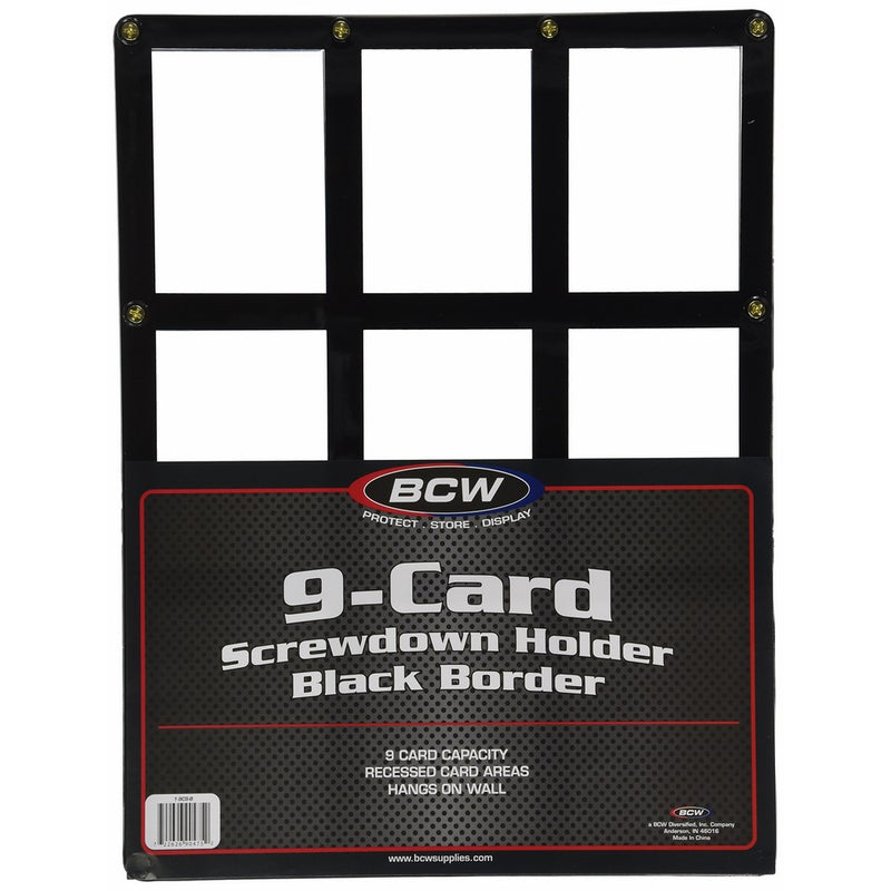 BCW 1-9CS-B 9 Card Screwdown Holder - Black Border