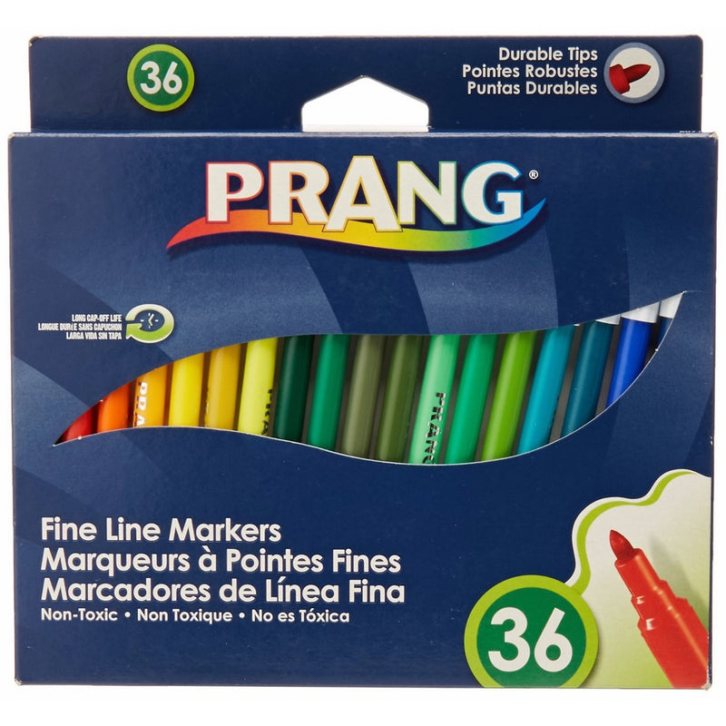 Prang Fine Line Washable Art Markers, 36-Color Set (80712)