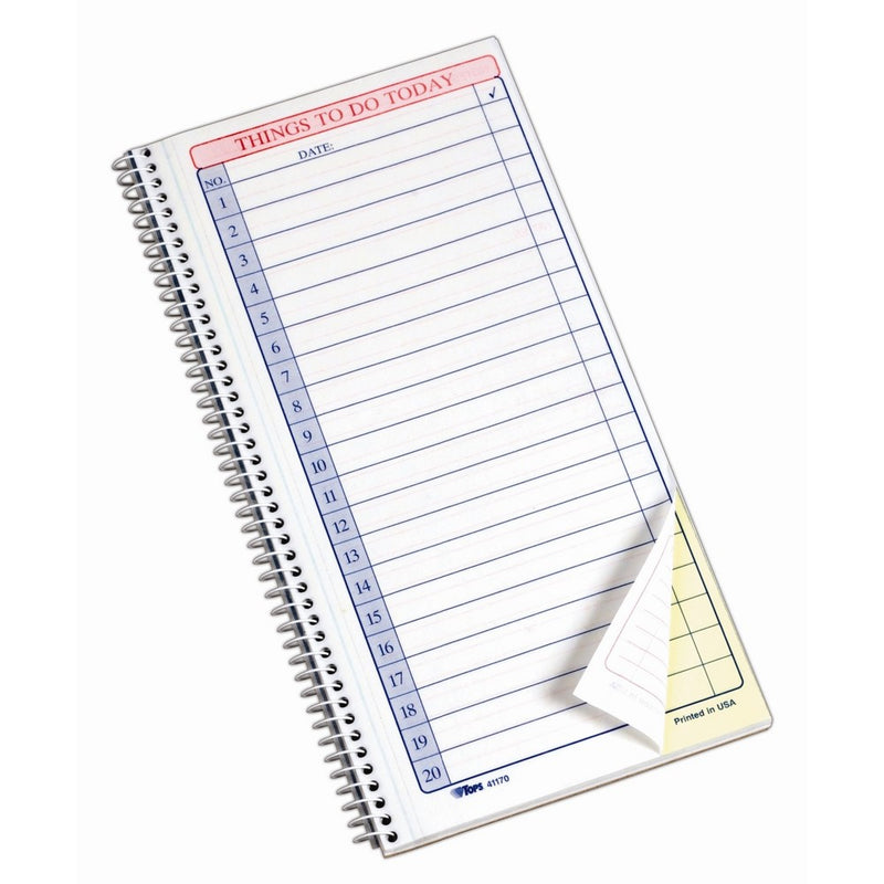 TOPS Daily Agenda/Things To Do Form, 2-Part, Carbonless, 5.5 x 11 Inches, 50-Sets per Pad (41170)