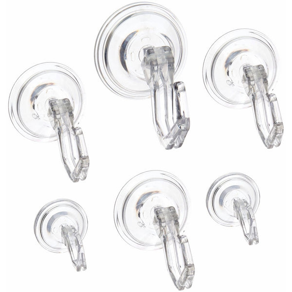 InterDesign Power Lock Suction Hooks, Combo of 6, Clear