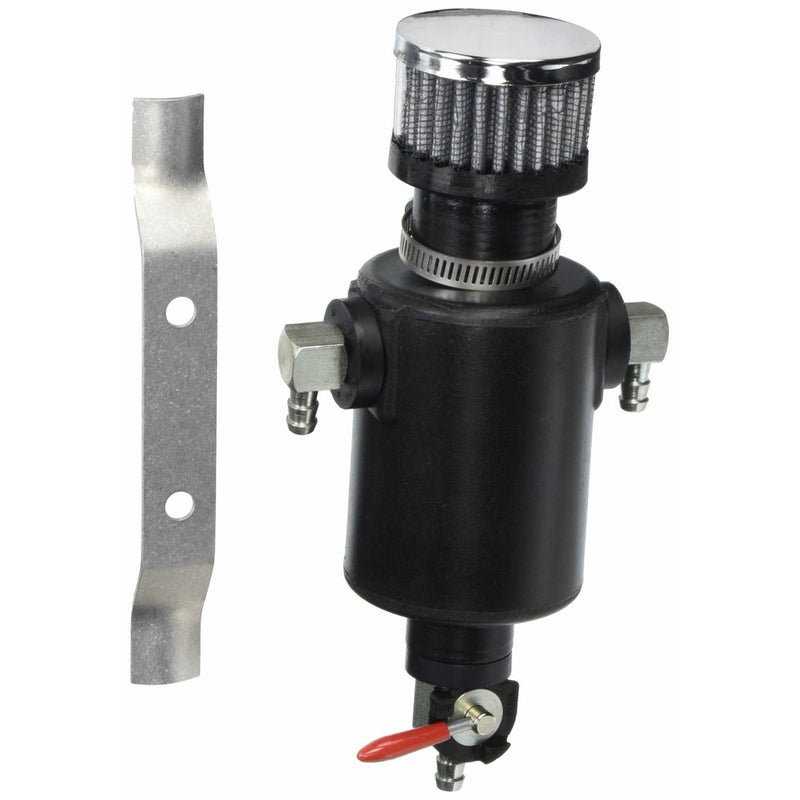Jaz Products 605-325-01 Black Mini Breather Tank with 0.25" Fittings