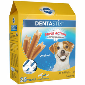 Pedigree DENTASTIX Small/Medium Dog Chew Treats, Original, (Pack of 25), Reduces Plaque and Tartar Buildup