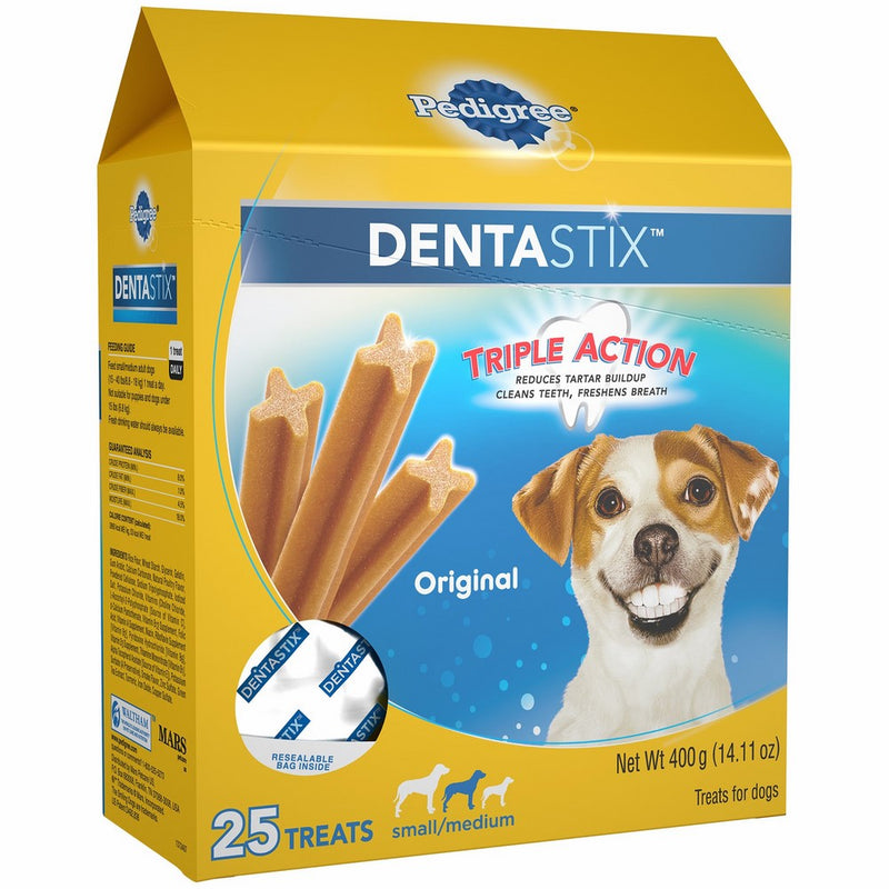 Pedigree DENTASTIX Small/Medium Dog Chew Treats, Original, (Pack of 25), Reduces Plaque and Tartar Buildup