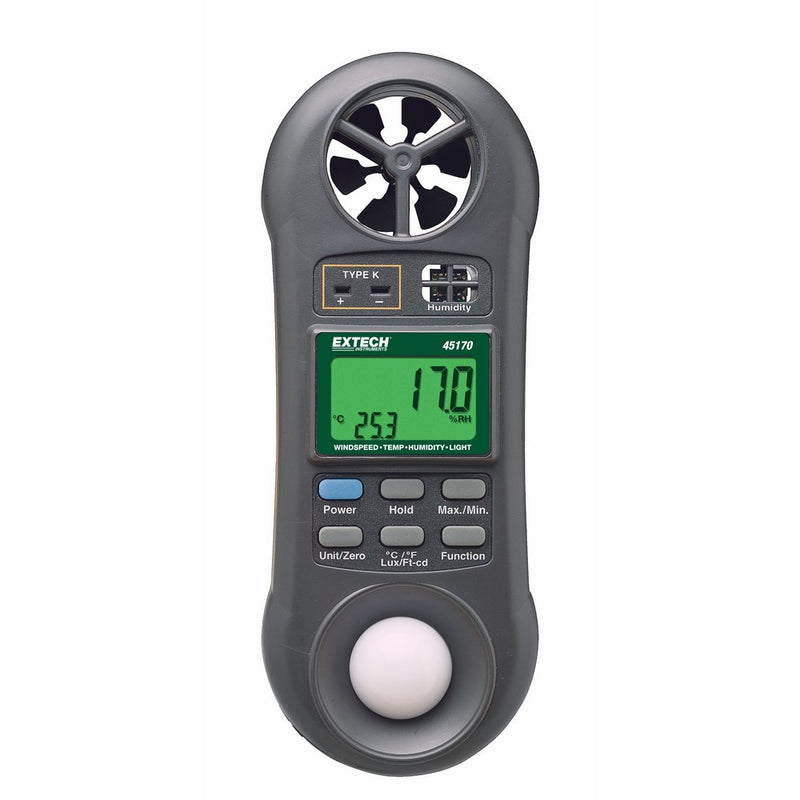 Extech 45170 Four in One Environmental Meter (Hygro-Thermo-Anemometer-Light)