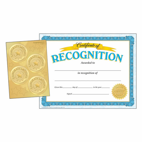 TREND enterprises, Inc. Recognition (w/Congratulations Seals) Certificate Combo Pack