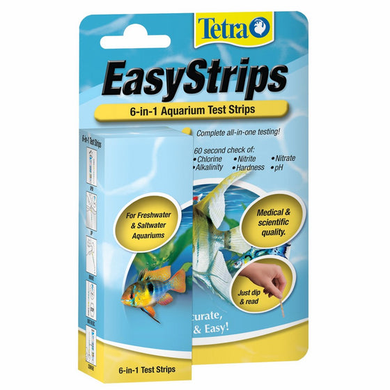 Tetra EasyStrips 6-in-1 Aquarium Test Strips, 25-Count