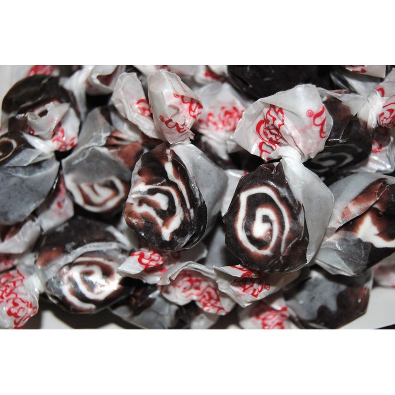 Licorice Black & White Cowhide Gourmet Salt Water Taffy 1 Pound Bag