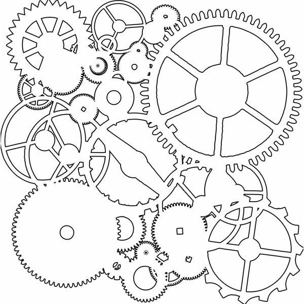 Crafters Workshop Template, 12 by 12-Inch, Gears