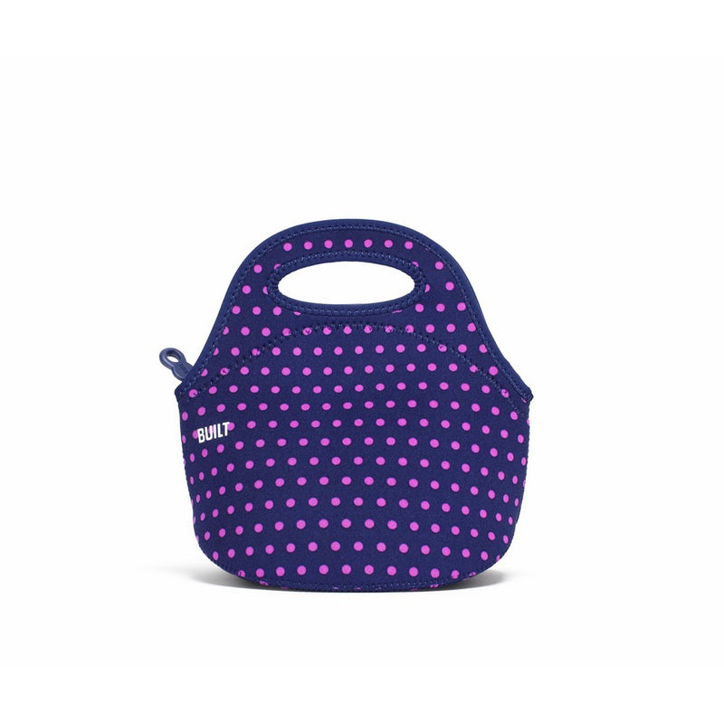 Built NY LB10-MNV Gourmet Getaway Mini Lightweight Insulated Neoprene Lunch Tote Bag, Mini Dot Navy