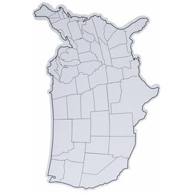 Chenille Kraft White Board Die Cut USA Map, 10-Piece