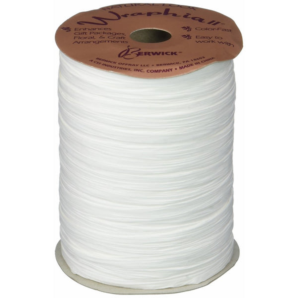 Berwick Wraphia II Matte Paper Craft Ribbon, 100-Yard Spool, White