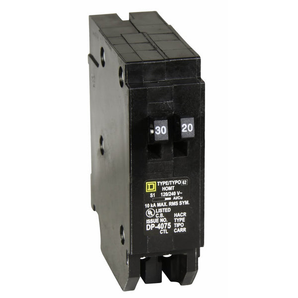 Square D by Schneider Electric HOMT3020 Homeline 1-30-Amp 1-20-Amp Single-Pole Tandem Circuit Breaker