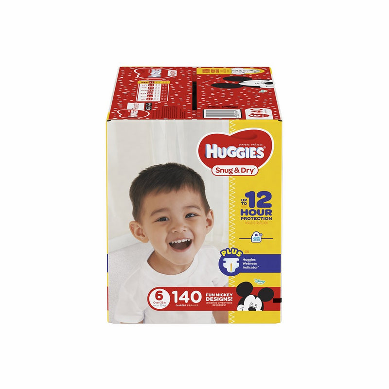 HUGGIES Snug & Dry Diapers, Size 6, 140 Count, ECONOMY PLUS (Packaging May Vary)