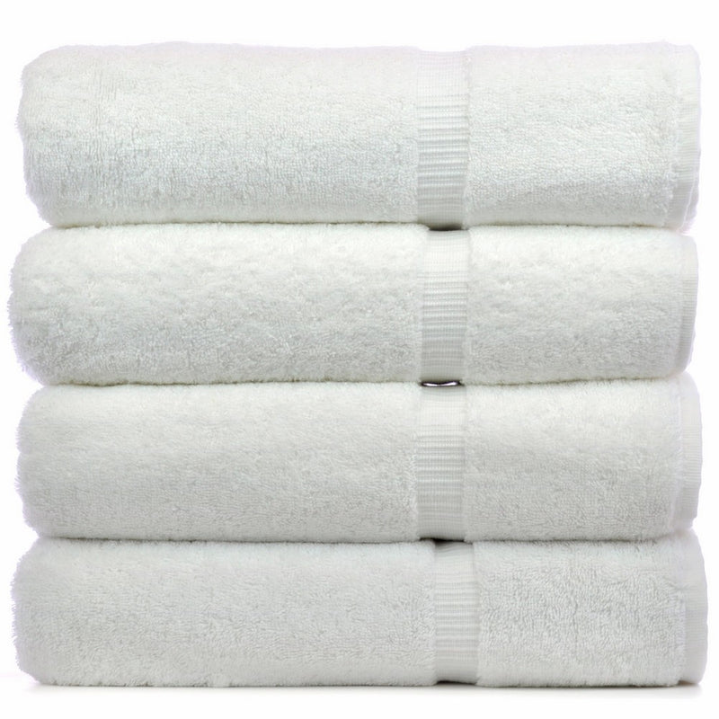 Luxury Hotel & Spa Bath Towel 100% Genuine Turkish Cotton, 27" x 54" ,Set of 4,White