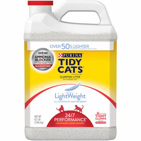 Purina Tidy Cats LightWeight 24/7 Performance for Multiple Cats Clumping Cat Litter - 8.5 Pound Jugs, 2 pack